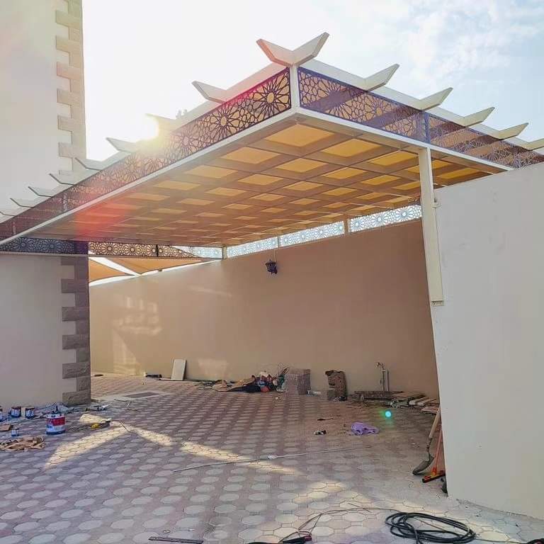 Hotel terrace tensile canopy